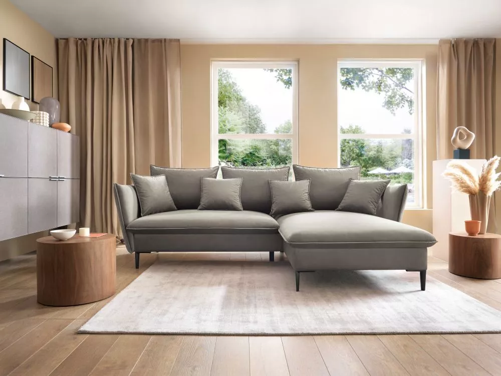 Dīvāns Gloss Comfort standard · Bēši pelēks · 167 × 258 × 91 cm