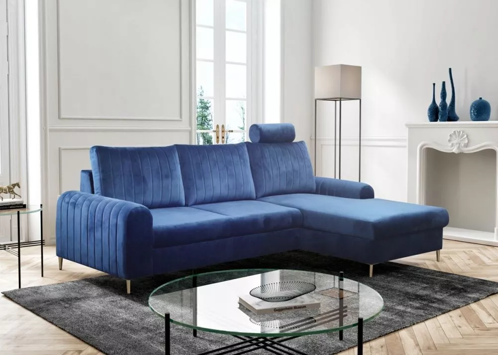 Dīvāns Monaco Comfort standard · Zils · 168 × 252 × 88 cm