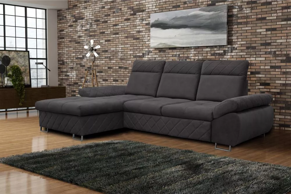 Dīvāns Selly Mini standard · Tumši pelēks · 176 × 277 × 90 cm