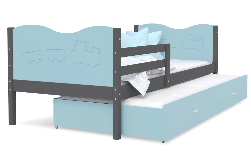 Bērnu gulta Max P2 MDF 90x200 ar stelāžām Guļamvietas platums: 90 cm, Guļamvietas garums: 200 cm, · 96 × 208 × 74 cm