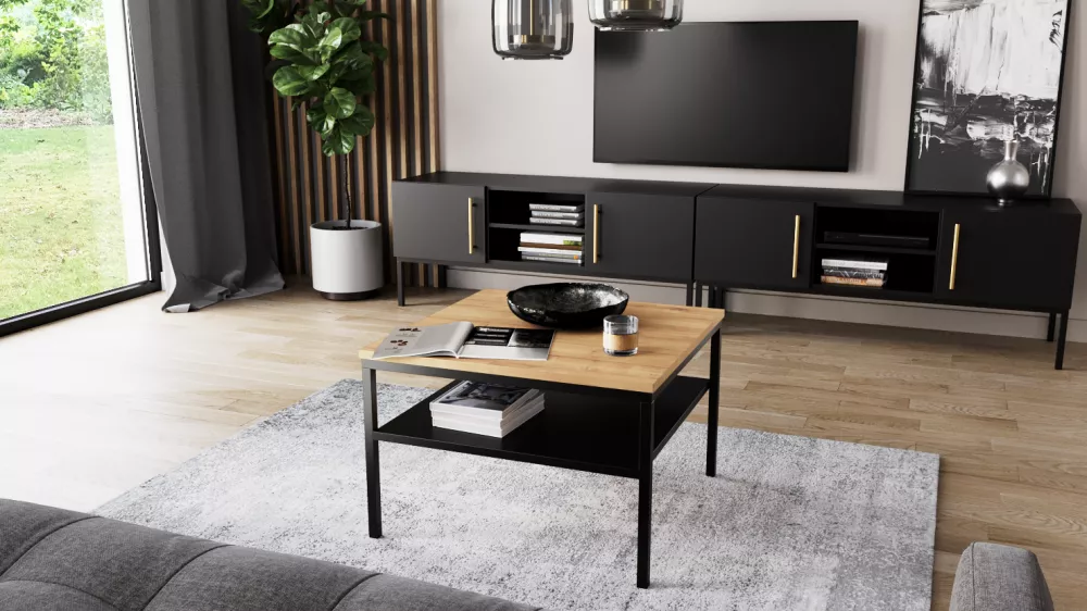 Žurnālgalds Lanzzi STO60 Korpusa krāsa: melns, · 60 × 60 × 40 cm