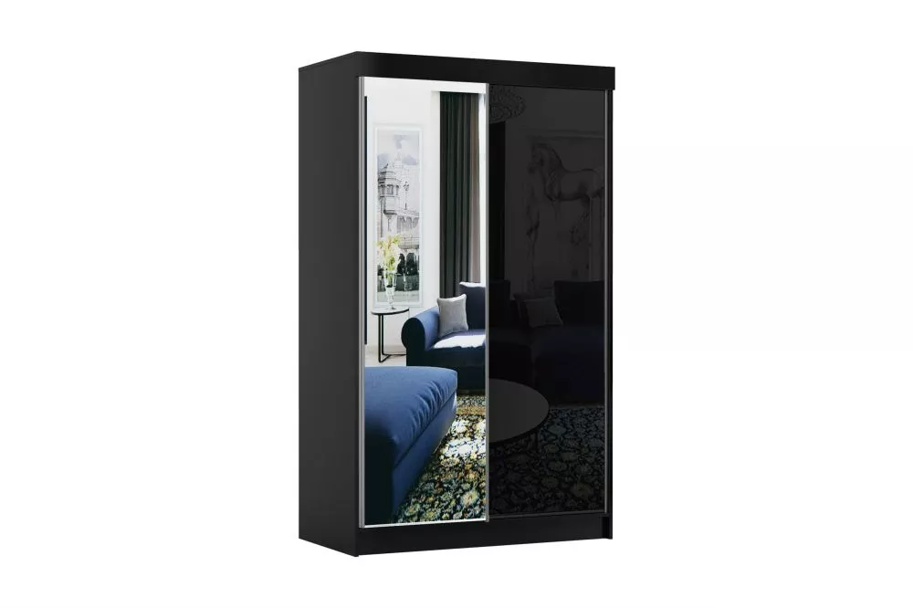 Skapis Samba Premium · Melns · 120 × 62 × 216 cm