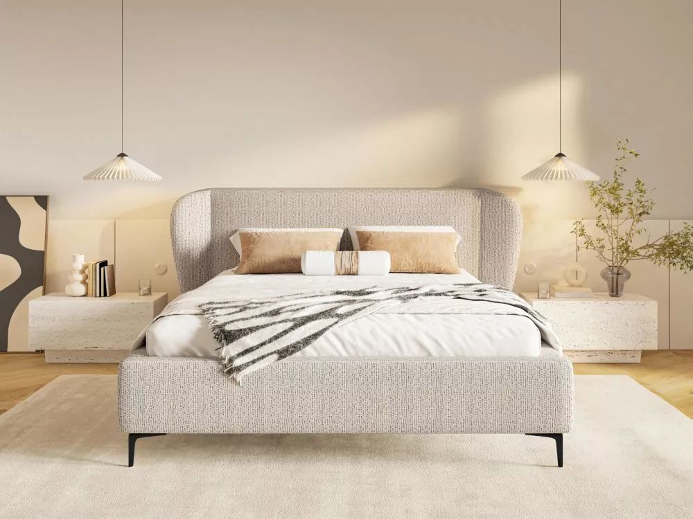 Gulta Aliano Standard ar stelāžu Guļamvietas platums: 160 cm, Guļamvietas garums: 200 cm, · Bēšs · 178 × 224 × 109 cm