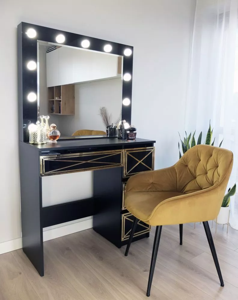 Kosmētikas galds Modern 2 Deco ar LED · 90 × 155 × 40 cm