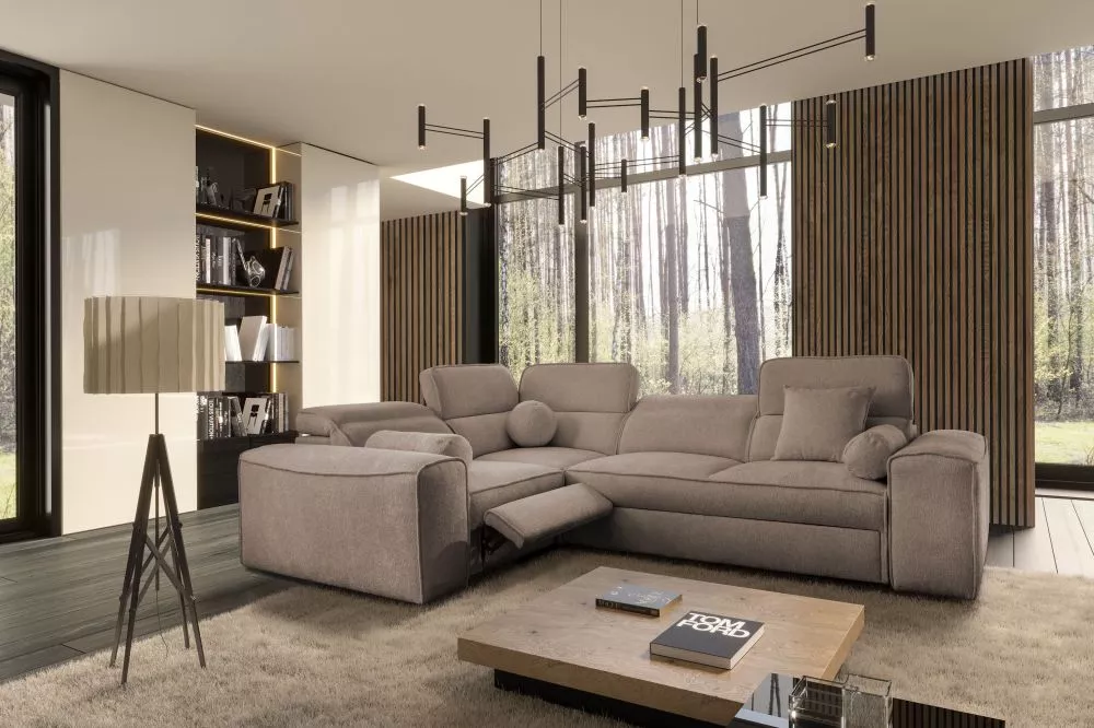 Dīvāns Viteo 2 Mix Standard · Gaiši brūns · 205 × 276 × 70 cm