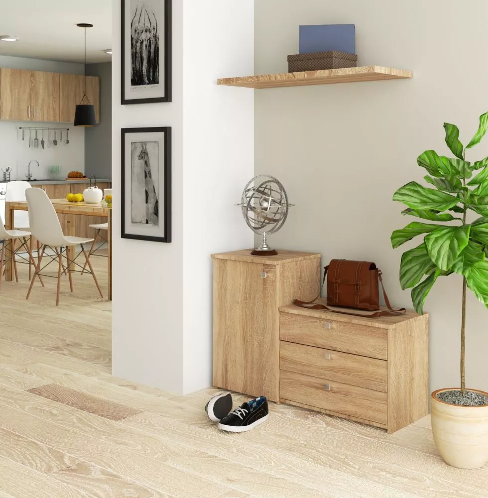 Apavu plaukts S16 · Ozols sonoma · 98.4 × 67 × 36 cm