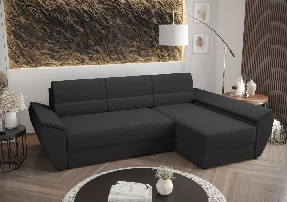 Dīvāns Rebi L3 Standard · Tumši pelēks · 140 × 251 × 88 cm