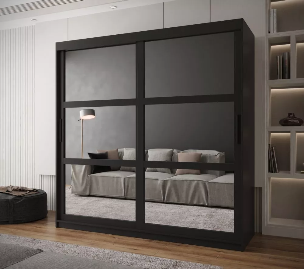 Skapis Miror · Melns · 200 × 62 × 200 cm