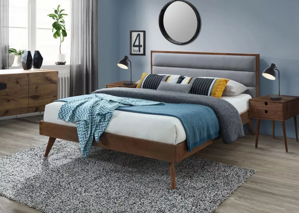 Gulta Orlando 160x200 ar stelāžu Guļamvietas platums: 160 cm, Korpusa krāsa: rieksts, Guļamvietas garums: 200 cm, · 166 