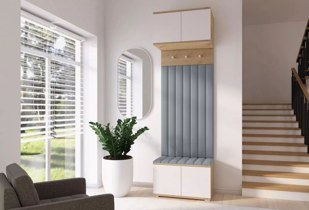 Apavu plaukts Sevilla 11 Trinity Korpusa krāsa: ozols artisan + balts, · 70 × 225 × 40 cm