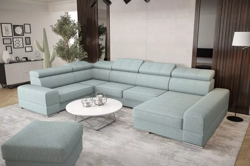 Dīvāns Royal Max 2 standard · Zili pelēks · 230 × 375 × 79 cm