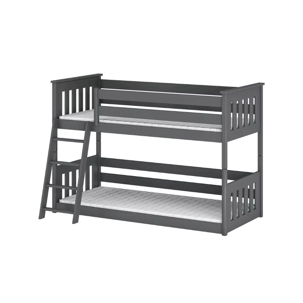 Bērnu gulta Kevin ar stelāžām Guļamvietas platums: 80 cm, Guļamvietas garums: 180 cm, · Grafīts · 87 × 188 × 130 cm