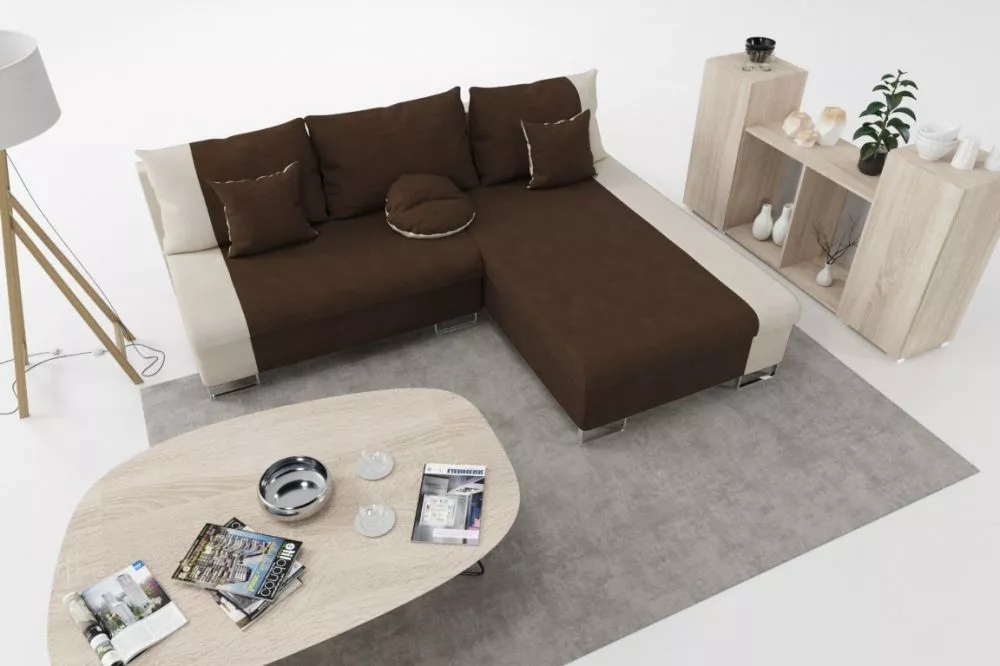 Dīvāns Cintra Standard · Brūns + krēms · 142 × 215 × 76 cm