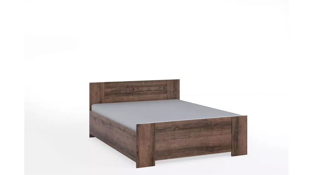 Gulta Bono BO-03 ar stelāžu Guļamvietas platums: 160 cm, Guļamvietas garums: 200 cm, · Tumšais ozols · 165 × 205 × 90 cm