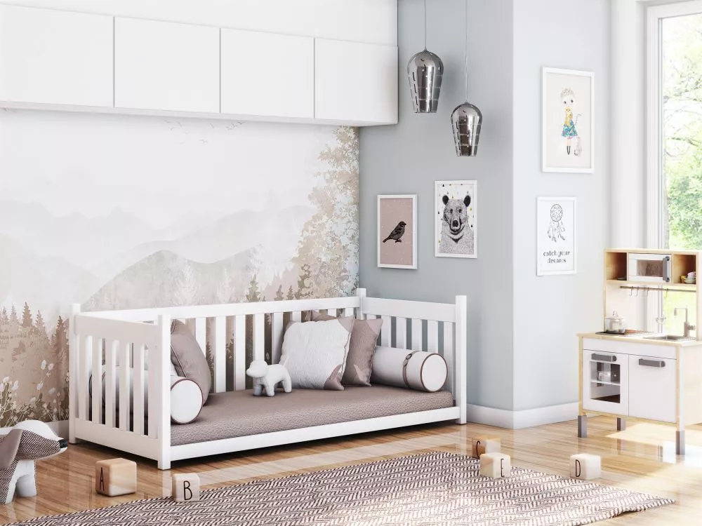 Bērnu gulta Concept ar stelāžu Guļamvietas platums: 80 cm, Guļamvietas garums: 180 cm, · Balts · 87 × 188 × 68 cm
