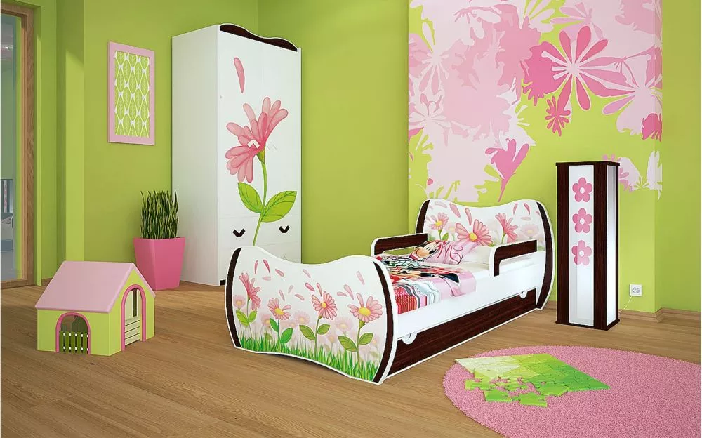 Bērnu gulta Dream L02 140x70 DM16 ar stelāžu Guļamvietas platums: 70 cm, Guļamvietas garums: 140 cm, · 94 × 144 × 71 cm