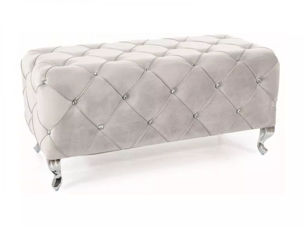 Pufs Hestia L Velvet Auduma numurs: Bluvel 03, · Gaiši pelēks · 100 × 46 × 50 cm