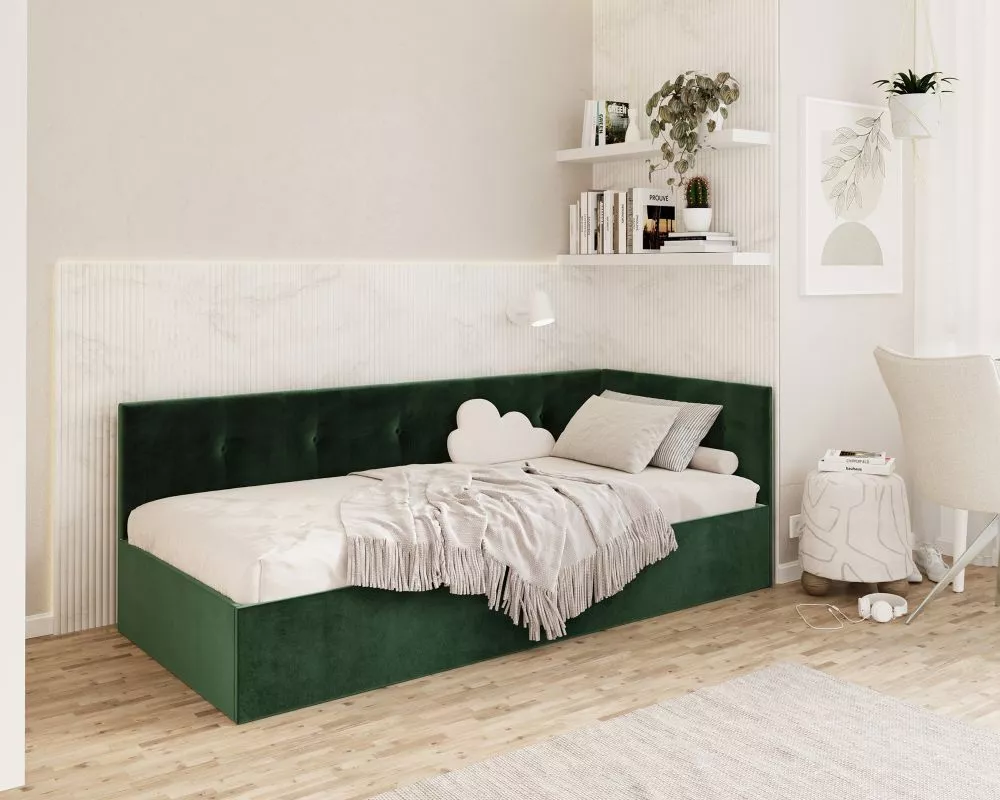 Gulta Eddy 2 Standard ar stelāžu Guļamvietas platums: 90 cm, Guļamvietas garums: 200 cm, stelāžas tips: metāla, · Zaļš ·