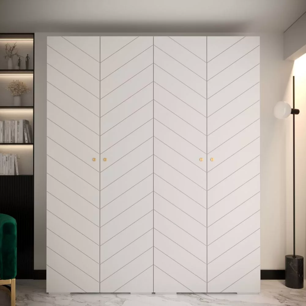 Skapis Manhattan Ryfel 4 · Balts · 200 × 47 × 236.7 cm