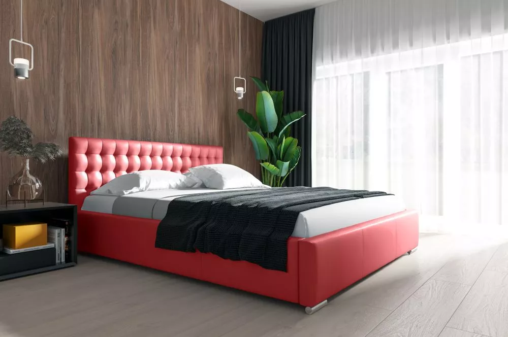 Gulta Porto standard ar stelāžu Guļamvietas platums: 200 cm, Guļamvietas garums: 200 cm, stelāžas tips: metāla, · Sarkan