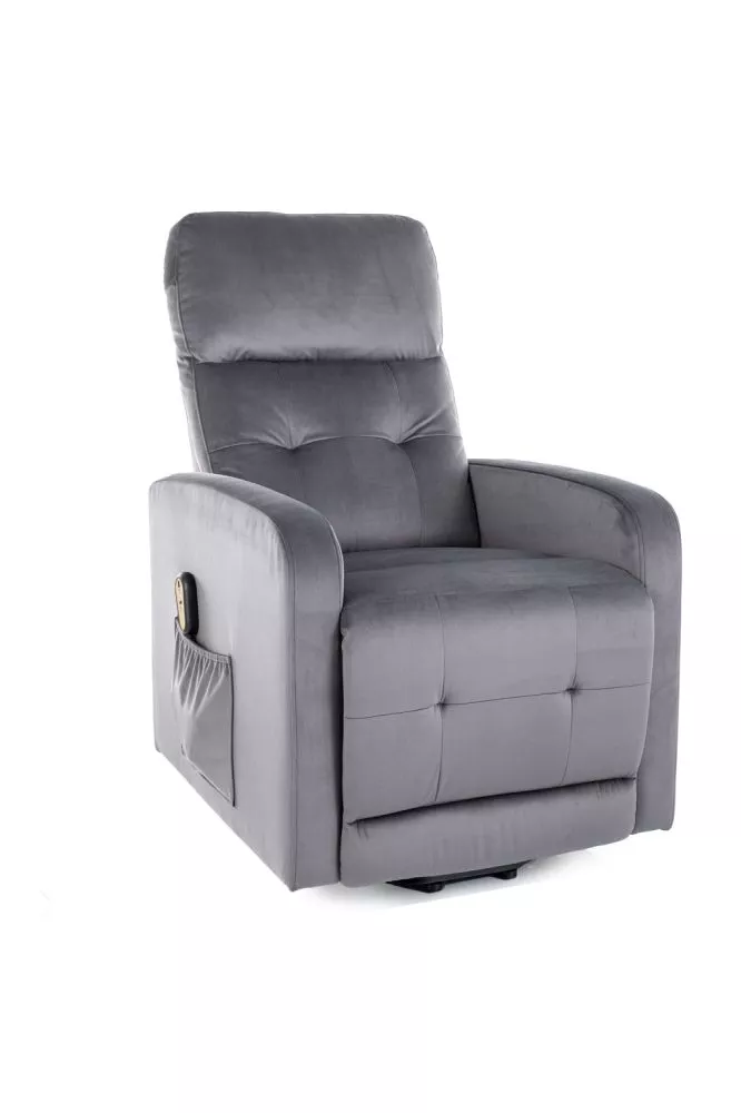 Mīksts krēsls Otus 2 Velvet Sēdvietas dziļums: 53 cm, Maksimālais dziļums: 144 cm, · Pelēks · 66 × 92 × 100 cm