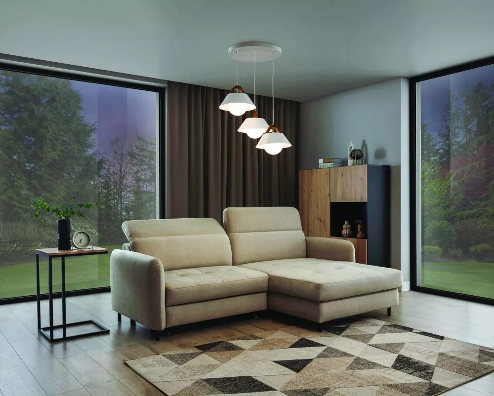 Lampa Almitara 3 veids: piekaramā, · Balts · 64 × 64 × 110 cm