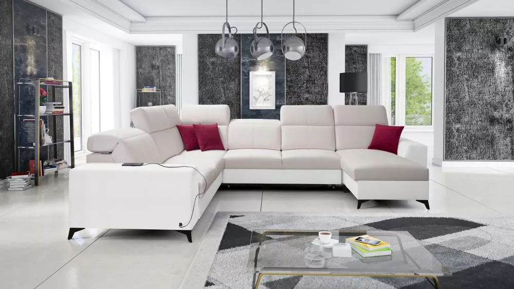 Dīvāns Belutti 8 Mix Standard · Krēma + balts · 288 × 362 × 84 cm