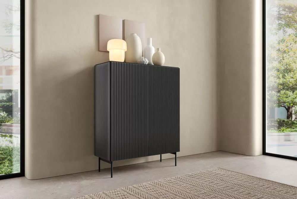 Kumode Muti A · Melna · 99 × 40 × 123 cm