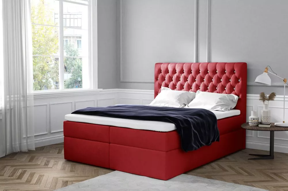 Gulta Monet Boxspring Premium Standard Guļamvietas platums: 120 cm, Guļamvietas garums: 200 cm, · Sarkans · 120 × 213 × 