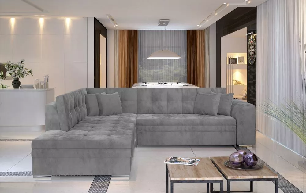 Dīvāns Pieretta Lux Standard · Pelēks · 205 × 260 × 80 cm