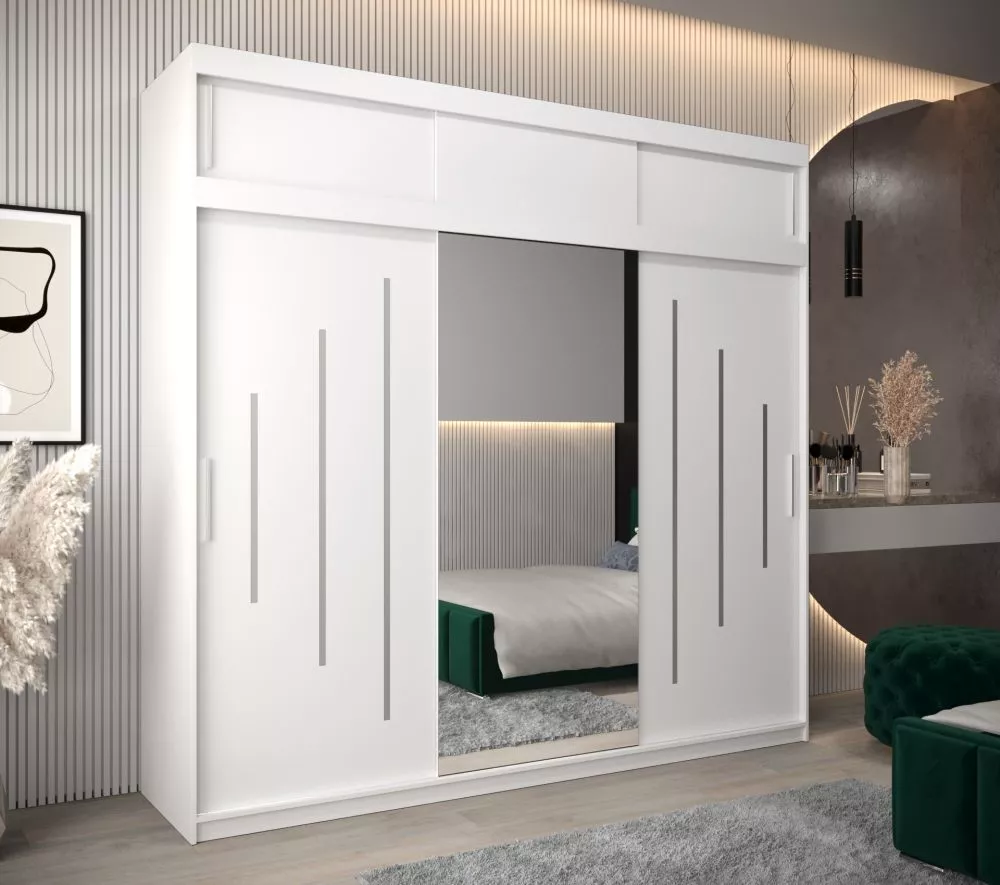 Skapis York 1 Premium · Balts · 250 × 62 × 240 cm