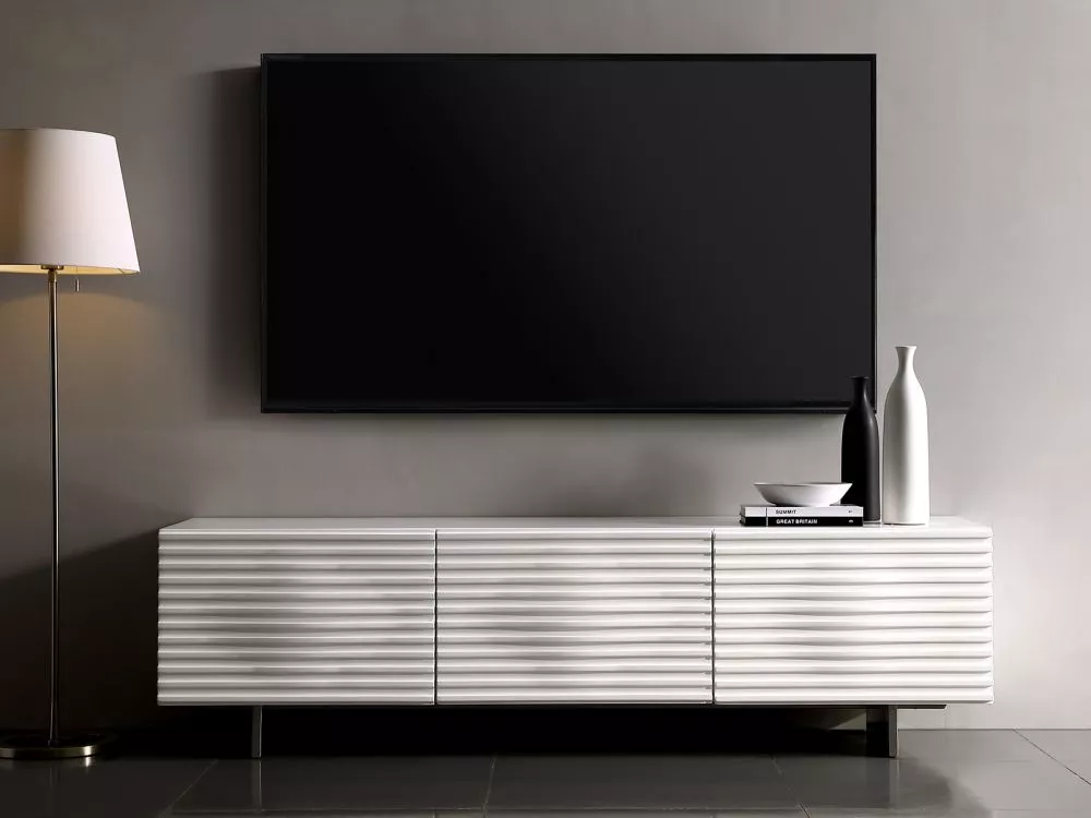 TV tumba Hudson H11 · Balts · 180 × 49 × 50 cm