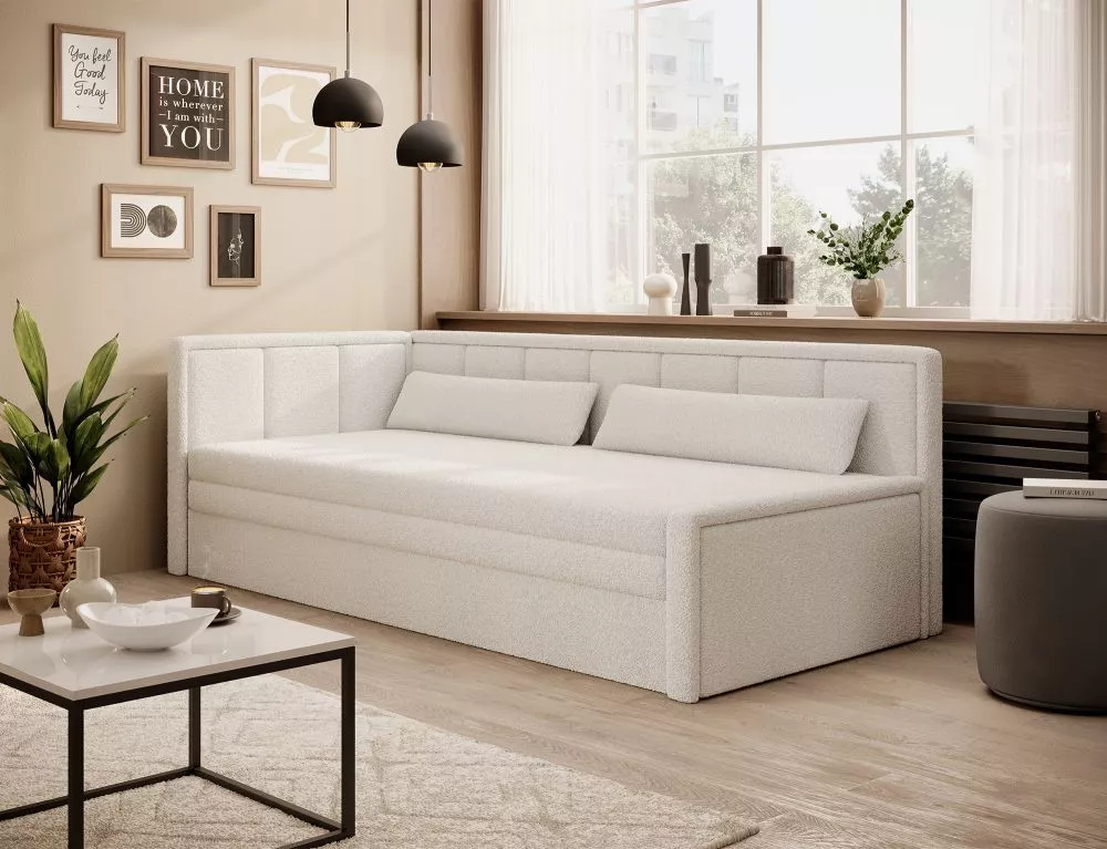 Dīvāns Fulgeo standard · Bēši pelēks · 82 × 214 × 77 cm