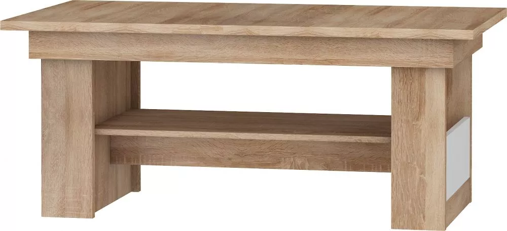 Žurnālgalds Maximus MXS 16 · Sonoma + balts spīdums · 125 × 68 × 53 cm