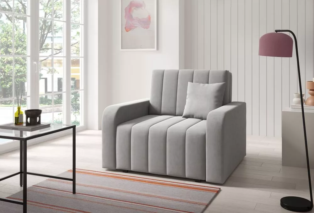 Mīksts krēsls Marko 1 standard Sēdvietas dziļums: 60 cm, · Pelēks · 105 × 97 × 85 cm