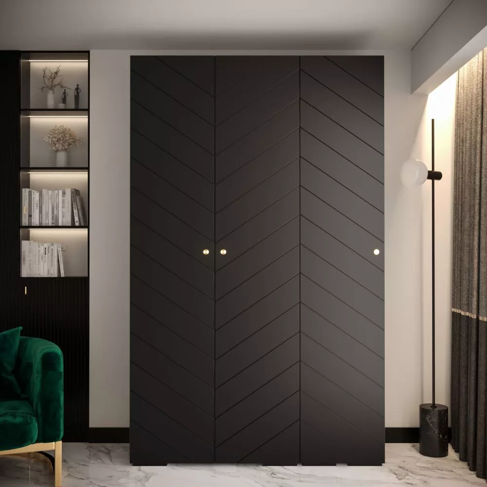 Skapis Manhattan Ryfel 4 · Melna · 150 × 47 × 236.7 cm