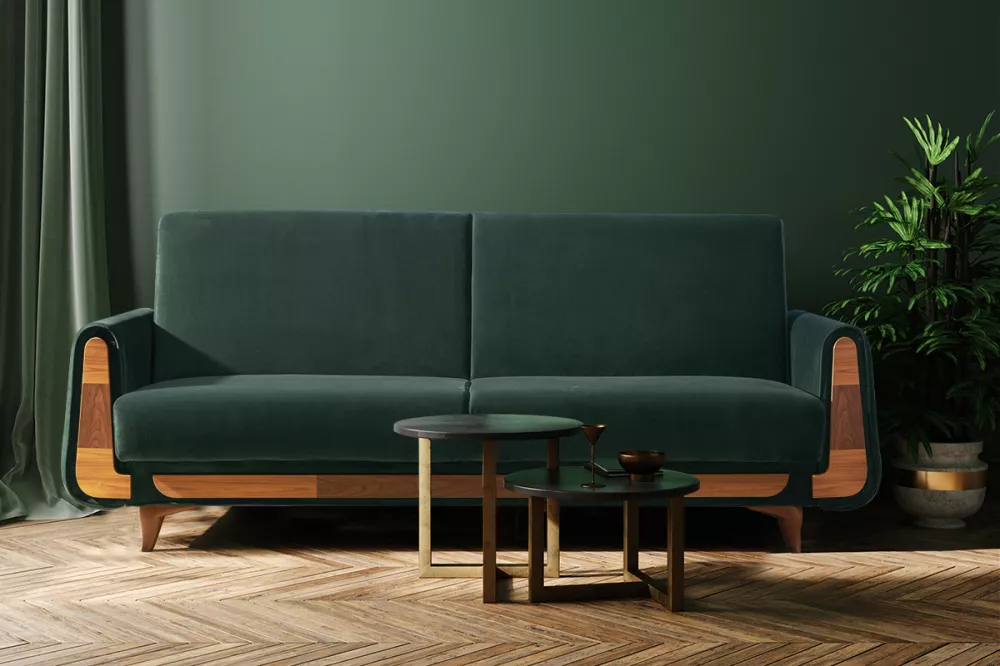 Dīvāns Gustavo 3S Standard · Zaļš · 98 × 230 × 98 cm