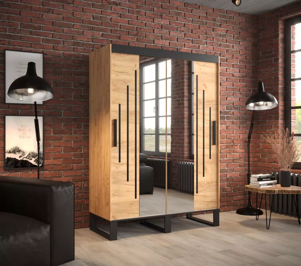 Skapis Loft Y1 · Ozols craft zelts · 150 × 62 × 212 cm