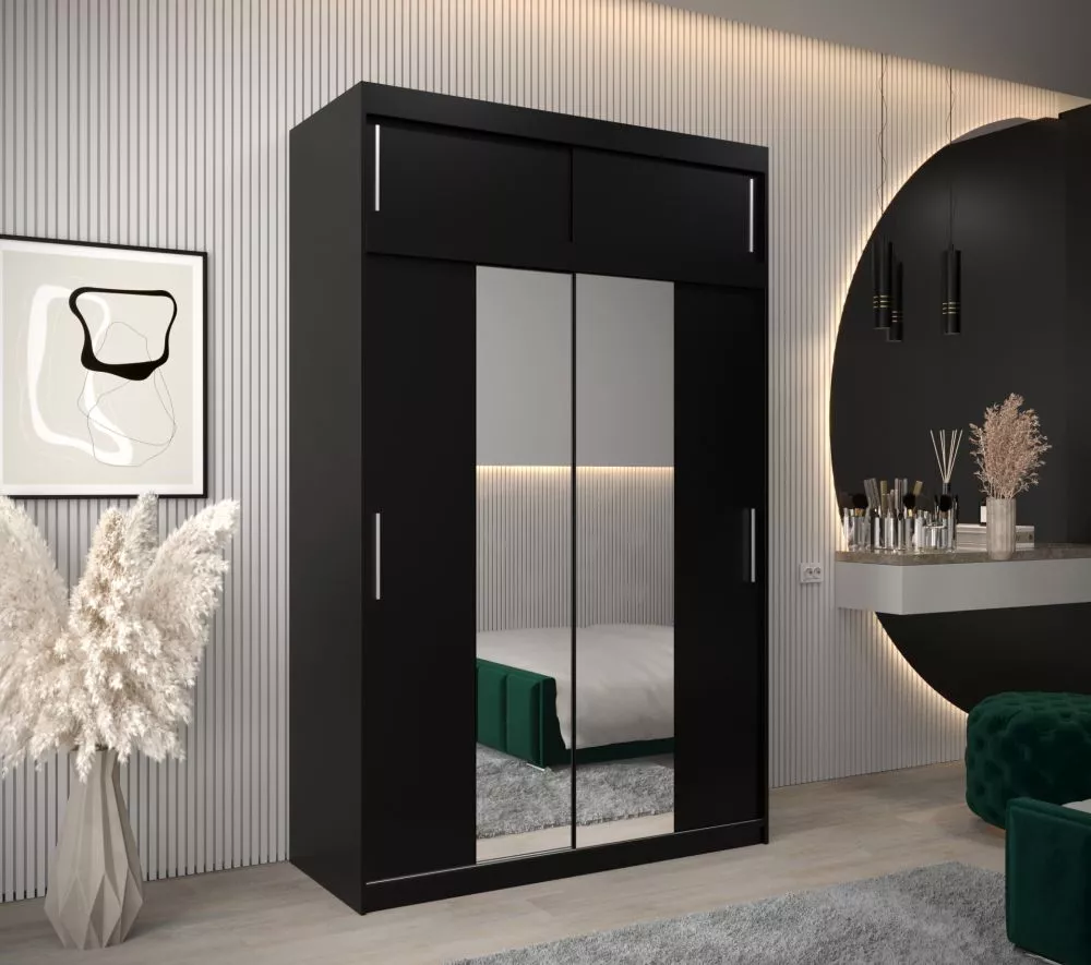 Skapis Tokyo 1 Plus · Melns · 150 × 62 × 240 cm