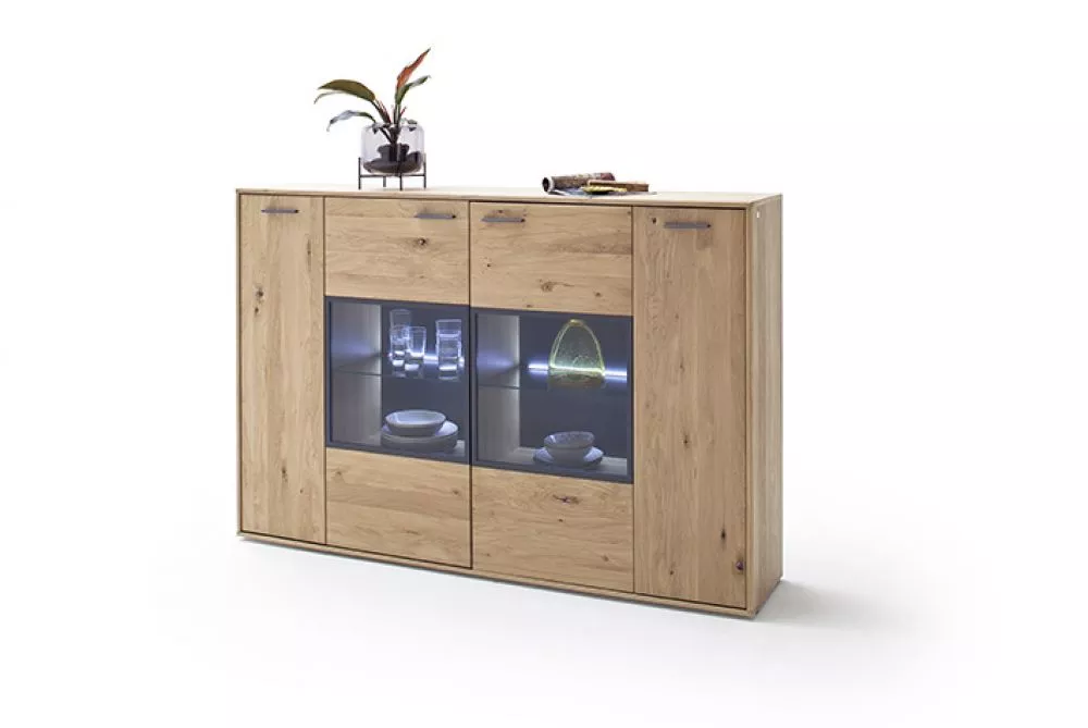 Sekcija Portland 05 ar LED · Ozols · 184 × 37 × 123 cm