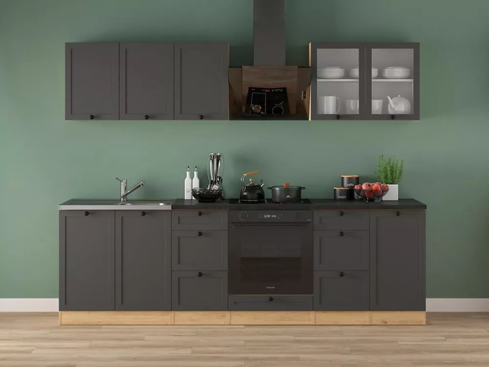 Virtuves komplekts Junona Line 260 Glass Premium Materiāls : MDF + LKSP plātne,