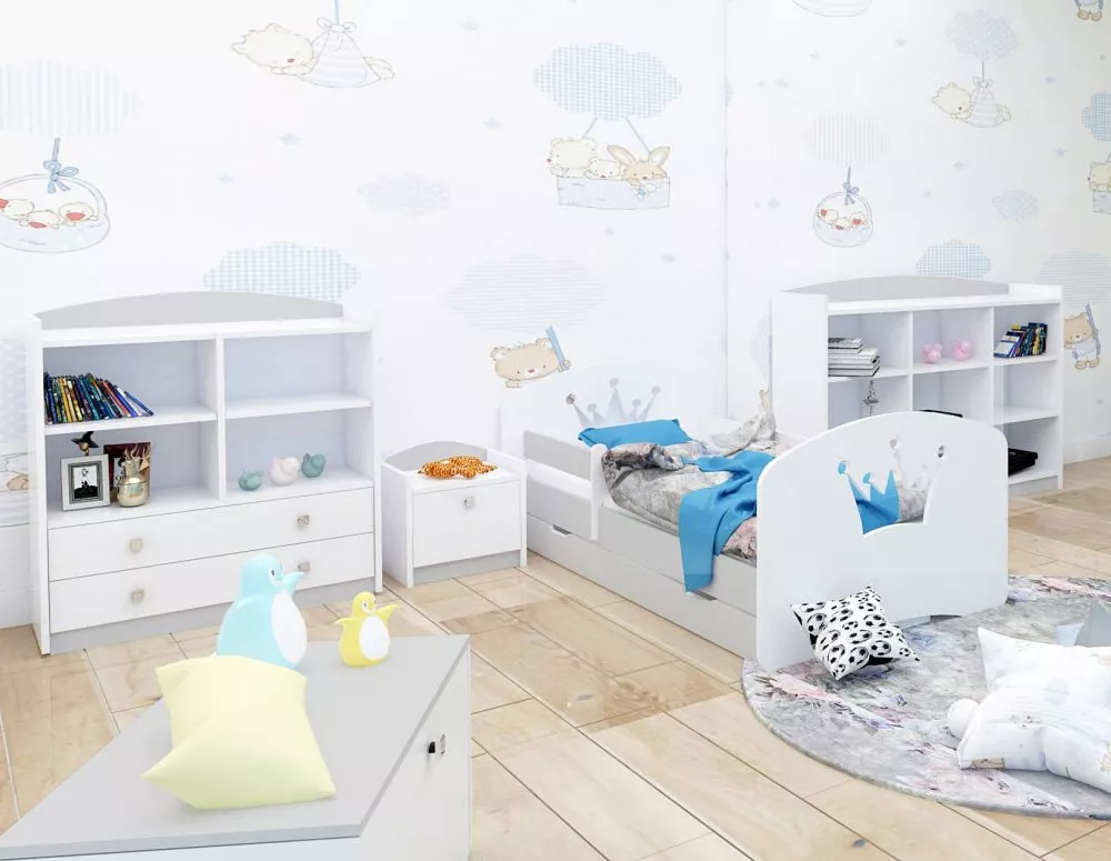 Bērnu gulta Happy Design Korona L04 160x80 ar stelāžu Guļamvietas platums: 80 cm, Guļamvietas garums: 160 cm, · 92 × 164