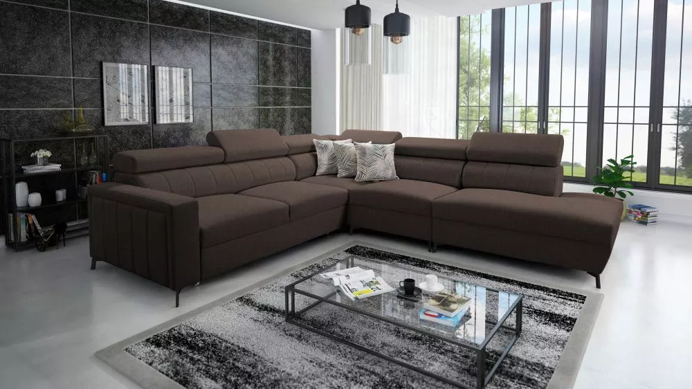 Dīvāns Baltico 8 Premium Standard · Tumši brūns · 275 × 302 × 83 cm