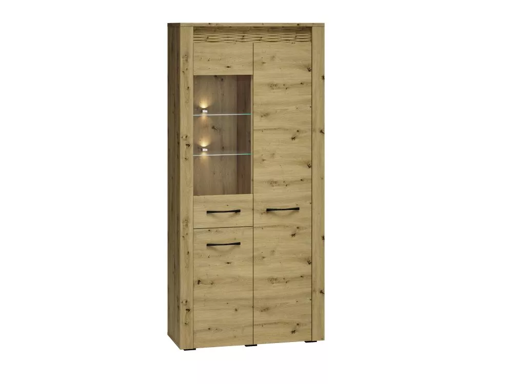 Grāmatu skapis Artis 04 ar LED · Ozols artisan · 92 × 40 × 200 cm