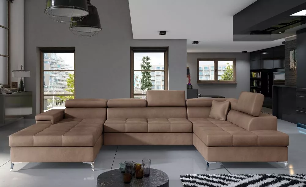Dīvāns Eduardo Premium Standard · Gaiši brūns · 202 × 345 × 70 cm