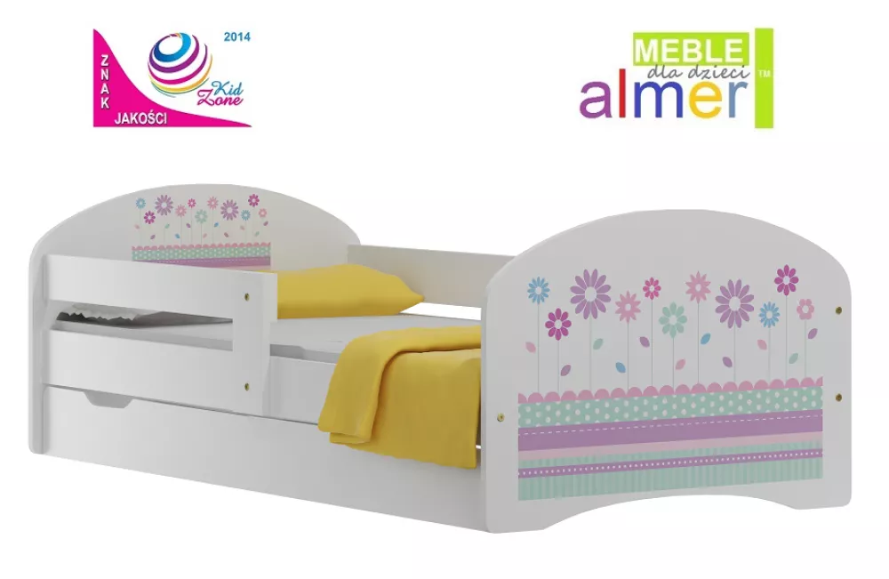 Bērnu gulta Kwiaty 20S ar stelāžu Guļamvietas platums: 80 cm, Guļamvietas garums: 160 cm, · 92 × 164 × 65 cm