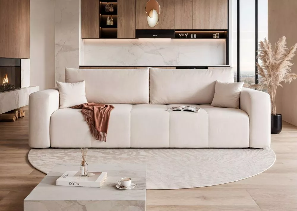 Dīvāns Pedro Sofa Standard · Krēma · 93 × 244 × 79 cm