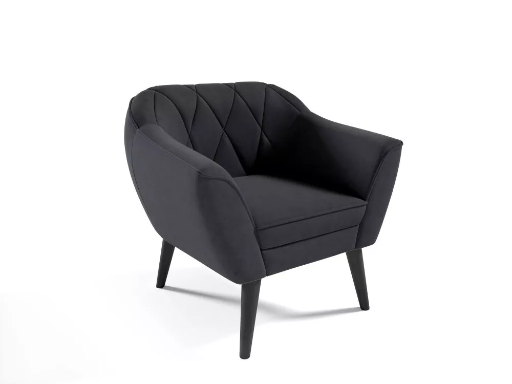 Mīksts krēsls Amelia typ 198 Standard Sēdvietas dziļums: 52 cm, · Grafīts · 80 × 71 × 75 cm