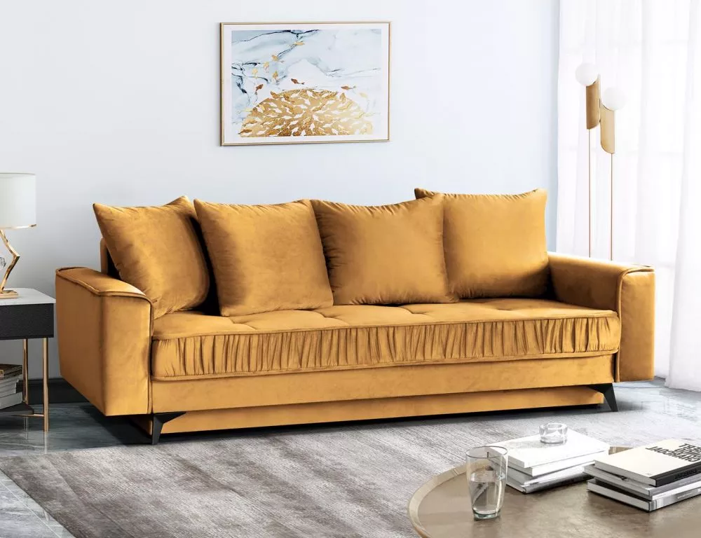 Dīvāns Monaco Sofa Standard · Dzeltens · 96 × 240 × 90 cm