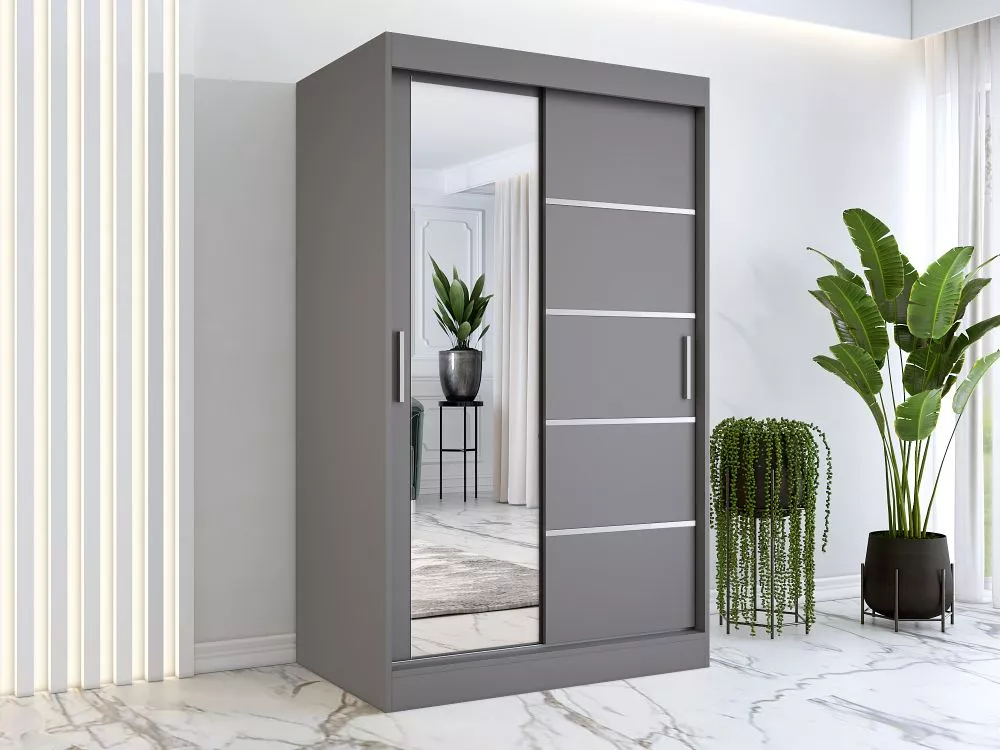 Skapis Ralf Mirror · Antracīts · 120 × 60 × 200 cm
